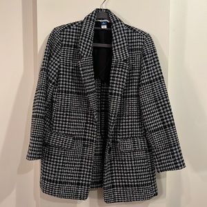 Old Navy Oversized Plaid Soft-Brushed Tweed Blazer for Women